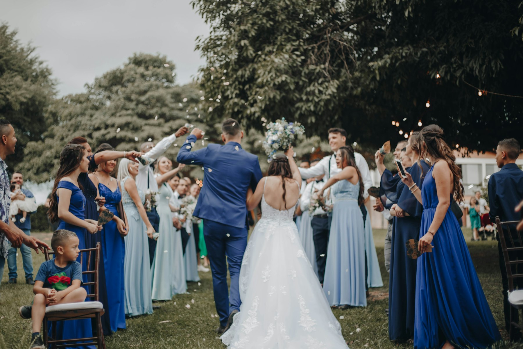 Bride and groom sharing a first look moment